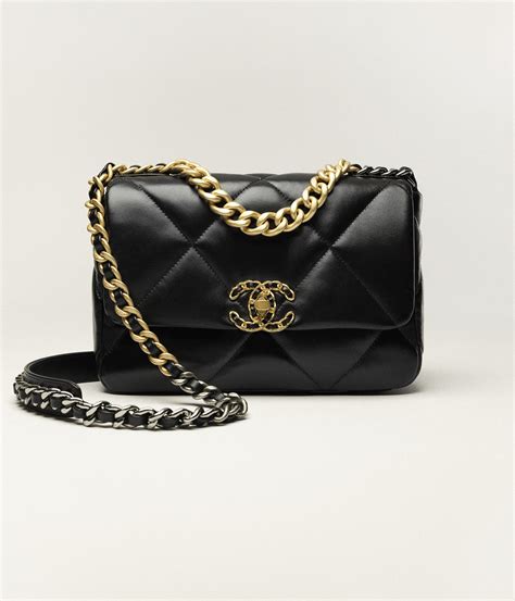 shiny lambskin & gold-tone metal black